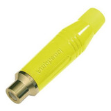 Ficha Rca Hembra Cable Amarillo Amphenol Acjr-yel