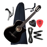 Kit Violão Elétrico Giannini Nf14 Nylon Capa Capo E Suporte