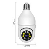Camera Wifi Lampada Ip 360 Segurança +cartão De Memória 32gb Cor Branco