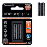 2 Pilhas Panasonic Eneloop Pro Recarregáveis Aaa Palito 950mah