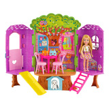 Casa Del Arbol De Chelsea Barbie Con Accesorios Mattel
