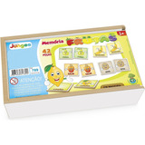 Jogo Memória Frutas 30 Pc Educativo Madeira Infantil Junges