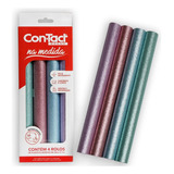 Kit Adesivo Contact Na Medida Glitter 4 Cores - Contact