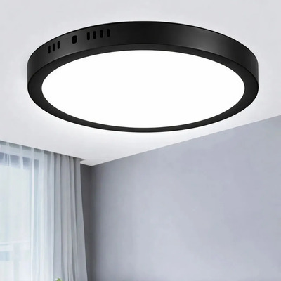 24w Lampara Sobreponer Panel Led De Techo Luz Blanca 6500k Negro 30cm 2060 Lm Luzcasa