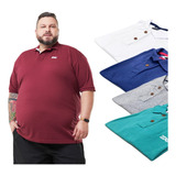 Kit C/ 5 Camisa Polo Masculina  Plus Size G1 G2 G3  Oferta