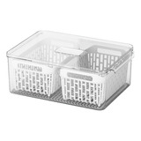 Organizador Geladeira C/ Tampa 2 Cestos 6,7 Litros Brinox