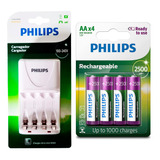 Carregador Philips 4 Pilha Recarregável Aa 2500mah Xbox One