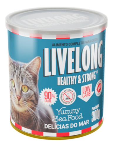 Ração Úmida Gatos Delícas Do Mar Low Carb 300g Livelong