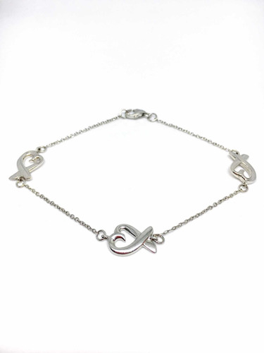 Pulsera De Plata Motivo Lazo Corazón - Mikapao