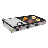 Chapa Lanche Profissional 80x40/80x45 Cm 3mm Á Gás Inox 3q P