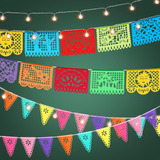 Paquete De 3 Pancartas De Fiesta Mexicana Con Cadena De Luz 