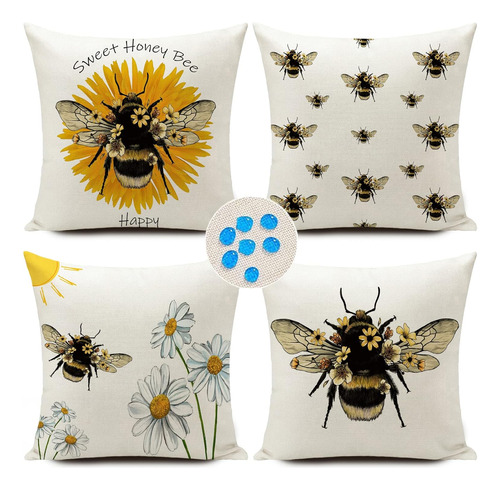 Fundas De Cojines Abejas Exterior Impermeable Almohada ...