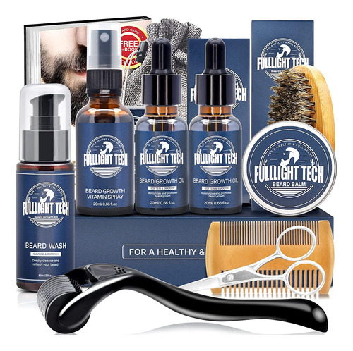 Kit De Crecimiento Barba Derma Rodillo De Crecimiento