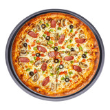 Forma Assadeira De Pizza Antiaderente 36cm Aço Carbono Cor Cinza-escuro