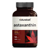 Astaxantina 12mg (120 Cápsulas Blandas) Naturebell Hecho Usa Sabor Sin Sabor