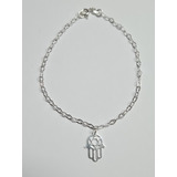 Pulseira Pingentes Berloque Hamsa  Prata 925 Cx Veludo