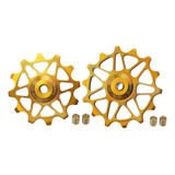 Carretillas Pulley Para Sram Y Shimano 12 Y 14t Doradas 