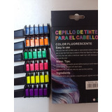 Set 6 Cepillos De Tinte Para El Cabello Color Fluorescente