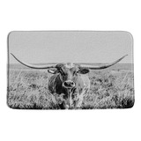 Granja Vaca Baño Mat Western Texas Wildlife Longhorns Cattle