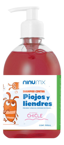  Shampoo Natural Elimina Piojos Y Liendres Ninu 500 Ml Aroma Chicle