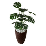 Planta  Artificial Enfeite Decoracao + Vaso Marrom Promocao