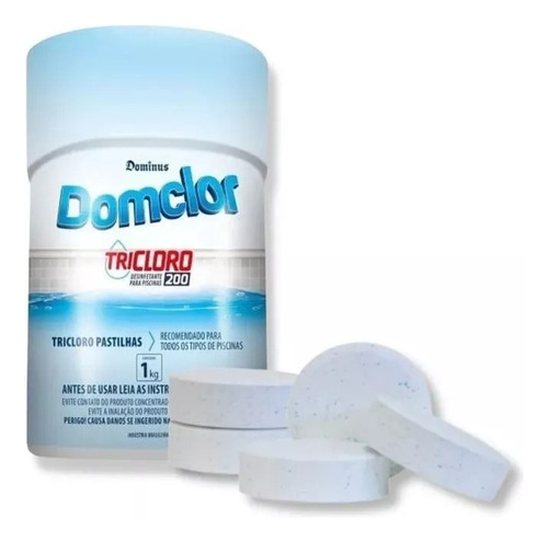 Cloro Piscina Pastilha Domclor Tricloro 5 Unidades 200gr