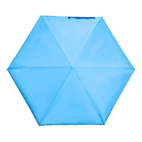 Sombrilla Plegable Paraguas Automático De Bolsillo 6varillas Color Azul Diseño De La Tela Liso