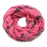 Pashmina Chalina Pañuelo Hombre Mujer Fight Golondrina Color Rosa Diseño De La Tela Golondrinas