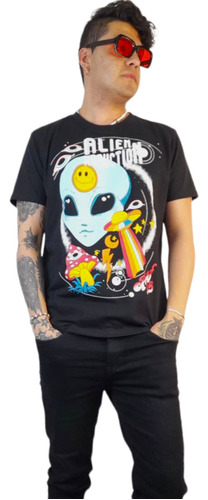 Playera Para Hombre Abducción Alienígena Fosforescente