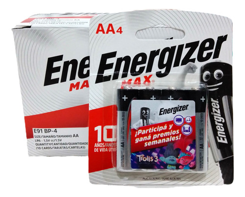 Pilas Alcalinas Energizer Aa E91 - Caja De 40 Pilas