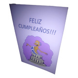 Tarjeta De Los Simpsons  Temática Feliz Cumpleaños 