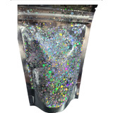 Chunky Glitter Uñas Plata Holografico 2 Oz (60 Grs)