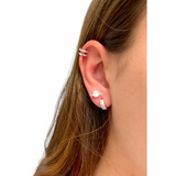 Aros Argollitas  Con Cubic.  Plata 925