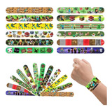 Pack 12 Pulseras Fiestas Niños Diseño Minecraft Cumpleaños