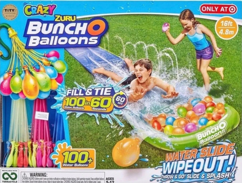 Resbaladilla De Agua Inflable Bunch O Balloons + 165 Globos