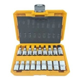 Kit Juego Dados Torx Estrella 1/2 Macho Hembra 18 Piezas