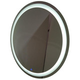 Espelho Redondo Grande 90cm Parede Lapidado Com  Luz De Led