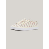 Tenis Blancos De Lona Con Ribetes Tommy Hilfiger Mujer