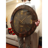 Reloj De Pared Grande Vintage De 67cm Color Oxido