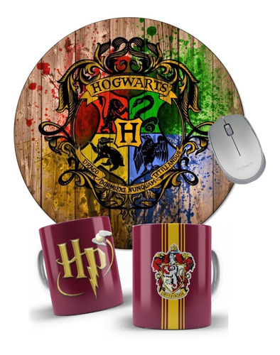 Pad Mouse Hogwarts Harry Potter Incluye Taza