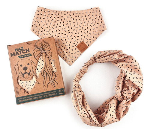 Mikhan Match Dúo Bandana Perro + Diadema Humano Lunares 2xl