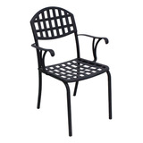 Cadeira Para Mesa Jantar Área Externa Alumínio Modelo Verão Cor Preto