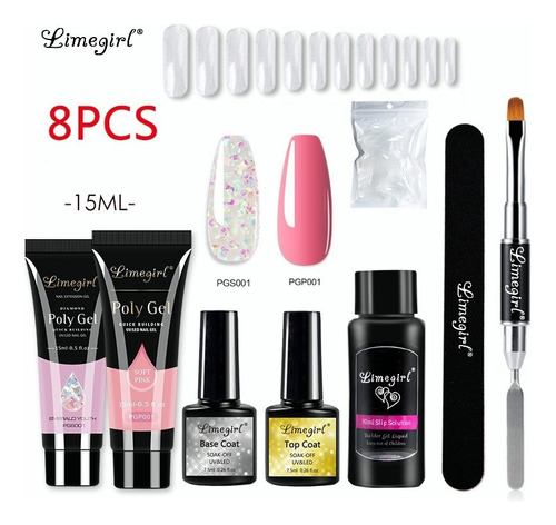 Kit De 8 Piezas De Acrílico Polygel Acrílico Acrigel Para Uñ