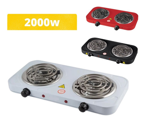 Fogão Elétrico 2 Bocas Cooktop Camping Portátil 220v Preto 