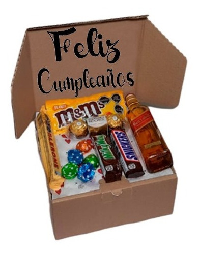 Caja Box Sorpresa Regalo Domicilio Whiskys Feliz Cumpleaños