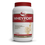 Whey Fort 3w Vitafor Proteina Em Po Sabor Banana. Em Pote De 900g