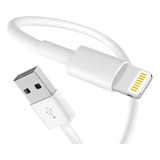 Cable Cargador Compatible Lightning Usb iPhone 2 Metros Clic Color Blanco
