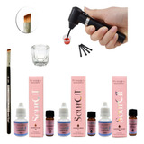 Kit Profissional 3 Rena Sourcil Pincel Chanfrado Mini Mixer