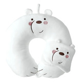 Almohada De Viaje Con Antifaz We Bare Bears Polar Felpa Blan