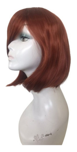 Peruca 100% Orgânica Lisa Curta Corte Long Bob Linda! Pra Arrasar + Touca Wig Cap Brinde Novidade